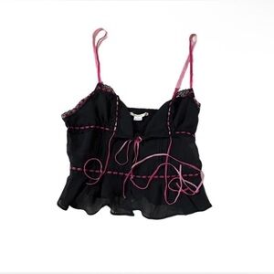 Kimchi Blue Black Camisole with Pink Accents